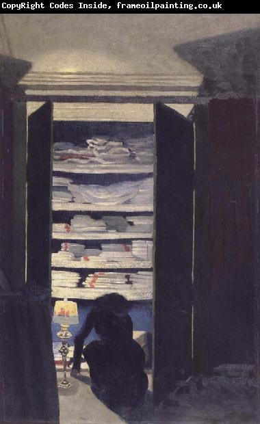 Felix Vallotton Woman Searching through a cupboard